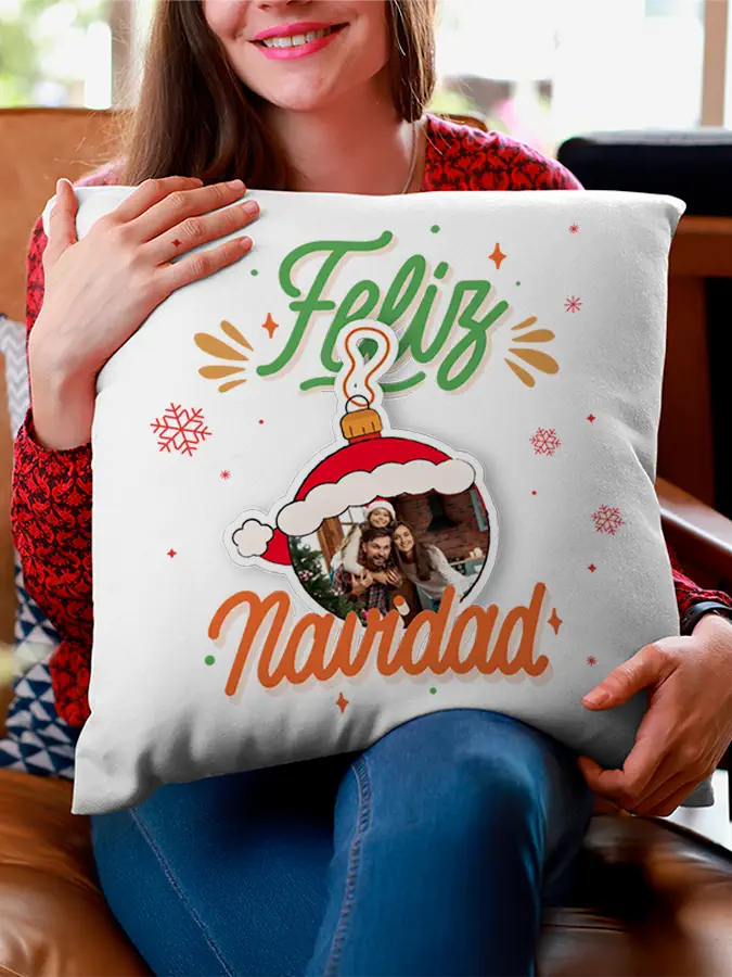 cojín personalizado feliz naviada