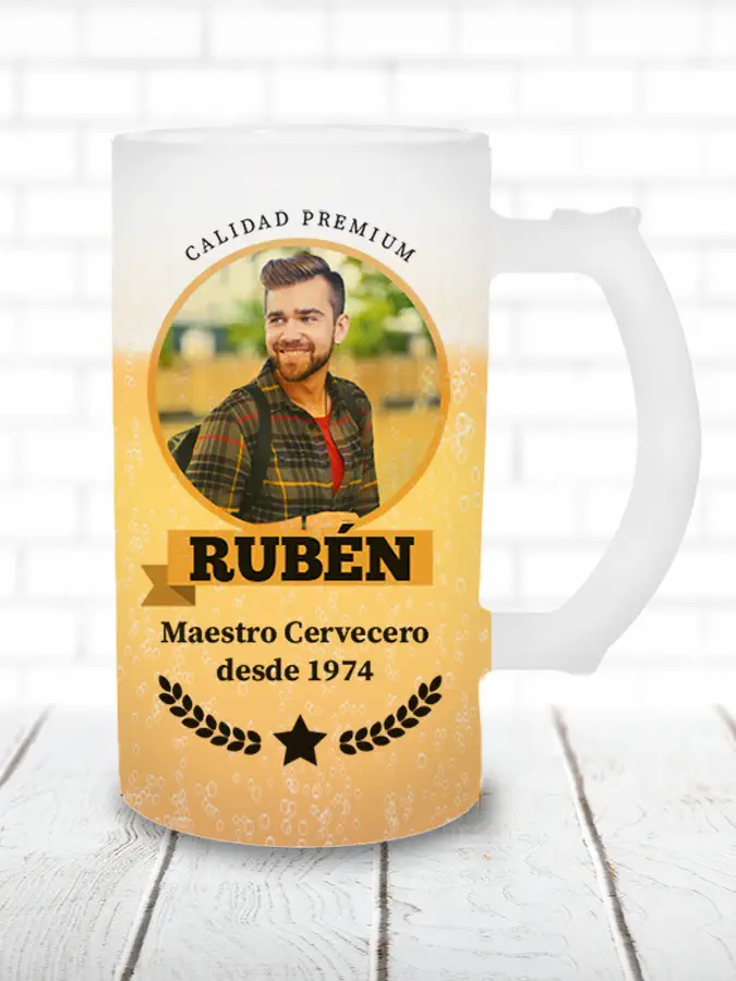 jarra cerveza con foto