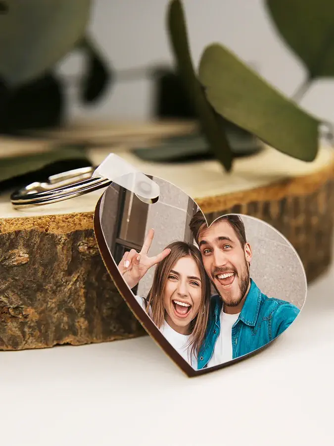 llavero personalizado con forma de corazón