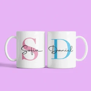 Pack Tazas personalizadas con inicial y nombre