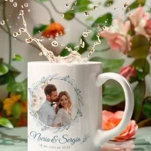 Taza personalizada para boda con foto