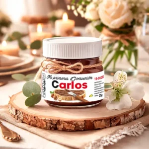 detalle de comunión, regalo de comunión, mini nutella