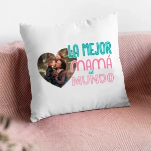 Cojín personalizado La Mejor Mamá del Mundo con foto