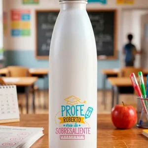 Botella Térmica Personalizada con nombre para Profes