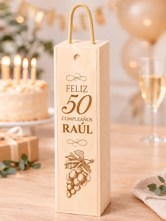 regalo de cumpleaños caja de vino