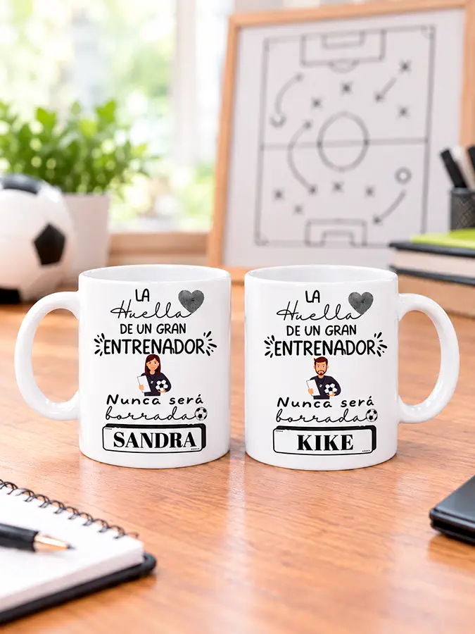 Taza para Entrenador de Fútbol Personalizada con Nombre